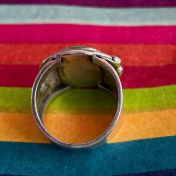 Vintage Men's Turquoise Sterling Silver Ring (Size 10) - Picture 3 of 5